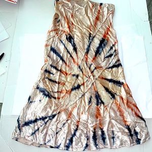 Free People Fall colors Velvet strapless dress